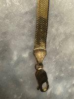 14kt Italian gold herringbone bracelet