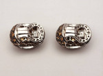 18K Solid white gold 118 21 carat TW cognac diamond domed hoop earring