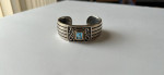 Sterling Silver Bracelet with Brilliant Blue Topaz. Handcrafted