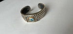 Sterling Silver Bracelet with Brilliant Blue Topaz. Handcrafted