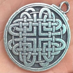 Pewter Brooch with Celtic Love Knot Heart Pattern