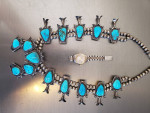 Turquoise & Silver Squash Necklace & 2-Rings