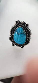 Turquoise & Silver Squash Necklace & 2-Rings