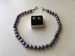 NEW Beautiful Fresh Water Blue Pearl with matching earrings
