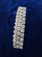 rhinestone and metal stretch bracelet