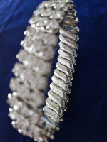 rhinestone and metal stretch bracelet