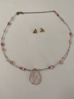 Pink Necklace and Earrings