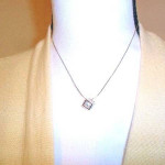 Silver Crystal Cube Necklace