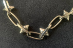 Silver Loop Chain Necklace with Studs