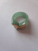 14K Butterfly Jade Ring