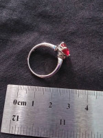 Silver ring with pink stone