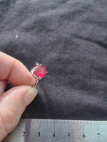 Silver ring with pink stone