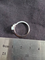 Silver ring with cubic zirconia crown