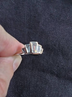 Silver ring with cubic zirconia crown