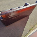 Brown leather sofa couch