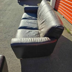 Brown leather sofa couch