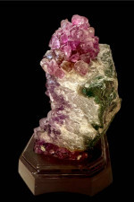 Amethyst Crystal Geode on Wood Base Brazilian Specimen