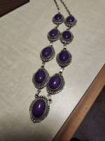 Sterling Silver/Sugalite gemstone necklace