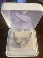 Crystal Fireball Necklace and Stud Earrings* New