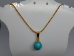 Turquoise pendant gemstone /chain silver 925