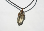 Custom Made 2 1/2" Light Smokey Quartz Crystal Point Pendant Necklace