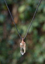 Custom Made 2 1/2" Light Smokey Quartz Crystal Point Pendant Necklace