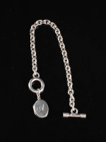 Signed Sterling Silver Chain Bracelet With Photograph Locket Letter"A"