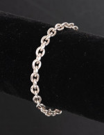 Signed Sterling Silver Chain Bracelet With Photograph Locket Letter"A"