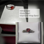 Ruby Heart Diamond Wrap Band Ring