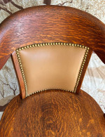 Antique ‘Tiger/Quartersawn’ Oak Bankers Swivel Office Chair circa 1929