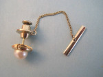 18k gold & pearl tie tack