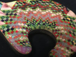 ZUNI/NAVAJO/HOPI SIGNED STERLING MICROMOSAIC FIRE OPAL BEAR PENDANT