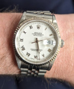 Rolex Datejust 16234 18K White Gold Bezel & Silver Jubilee Bracelet