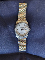 Rolex Datejust 16234 18K White Gold Bezel & Silver Jubilee Bracelet