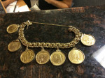 Gold Bracelet Coin seven Antique