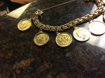 Gold Bracelet Coin seven Antique