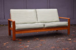 Restored solid Danish teak three-seater sofa/couch