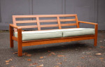 Restored solid Danish teak three-seater sofa/couch