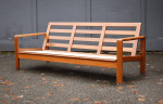 Restored solid Danish teak three-seater sofa/couch