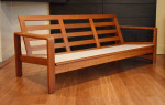 Restored solid Danish teak three-seater sofa/couch
