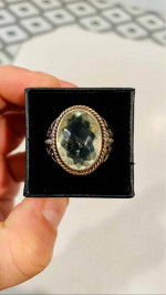 Green Gemtone Sterling Silver 925 Ring Sz 8.5
