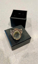 Green Gemtone Sterling Silver 925 Ring Sz 8.5