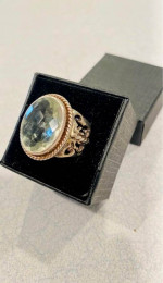 Green Gemtone Sterling Silver 925 Ring Sz 8.5