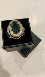 Green Gemtone Sterling Silver 925 Ring Sz 8.5