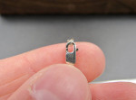 Scrolled Heart Glass Shaker Sterling Silver 925. with Shapphire Crystals inside
