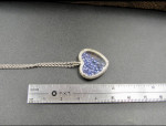 Scrolled Heart Glass Shaker Sterling Silver 925. with Shapphire Crystals inside