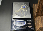 Scrolled Heart Glass Shaker Sterling Silver 925. with Shapphire Crystals inside