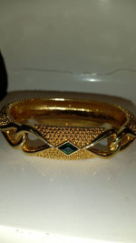 Hinged gold tone or style crystal bracelet Swarovski or style