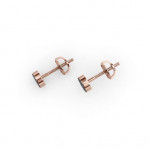 14k Solid Gold & Black Diamond Floral Motif Earring