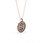 14k Solid Gold & White/Black Diamond Micro "S" Pendant